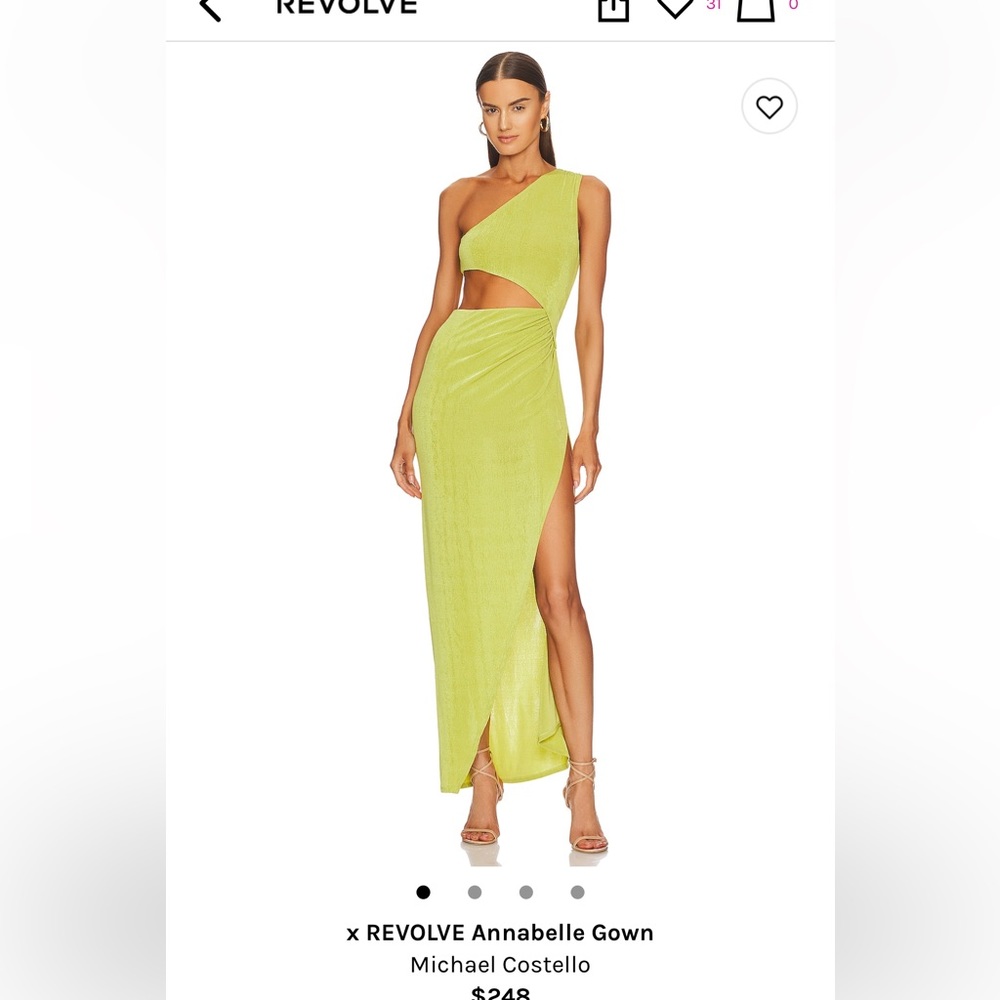 Michael Costello x Revolve Annabelle gown xxs